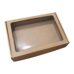 Caixa Cartão Kraft Presente / Pastelaria c/Janela 40x30x7,5cm - Grande Formato – Norpack - Image 3