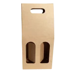 Caixa Cartão Micro Kraft p/2 Garrafas Vinho c/Janela – Norpack