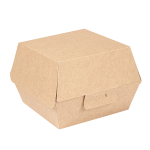 Caixa Cartão Hambúrguer Kraft Cor Natural 14,4x13,6x9,2cm Pack 50 - Take Away – Norpack - Image 2