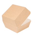 Caixa Cartão Hambúrguer Kraft Cor Natural 14,4x13,6x9,2cm Pack 50 - Take Away – Norpack - Image 3