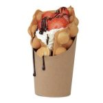 Copo Papel Kraft p/Bubble Waffle 270ML 7x10,5x7cm Pack 100 unidades - Take Away / Pastelaria – Norpack