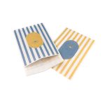 Envelope Almofadado nº 3 Branco Coleção Verão Riscas Azuis e Amarelas – Norpack - Image 2