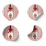 Etiquetas Adesivas Brancas NATAL Redondas 4,5cm "Presente de Natal"– Pack 52 uni. – Norpack