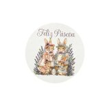 Etiquetas Adesivas Brancas Páscoa Família Coelhos Redondas 4,5cm - Pack 24unid – Norpack