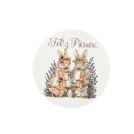 Etiquetas Adesivas Brancas Páscoa Família Coelhos Redondas 4,5cm - Pack 24unid – Norpack - Image 4