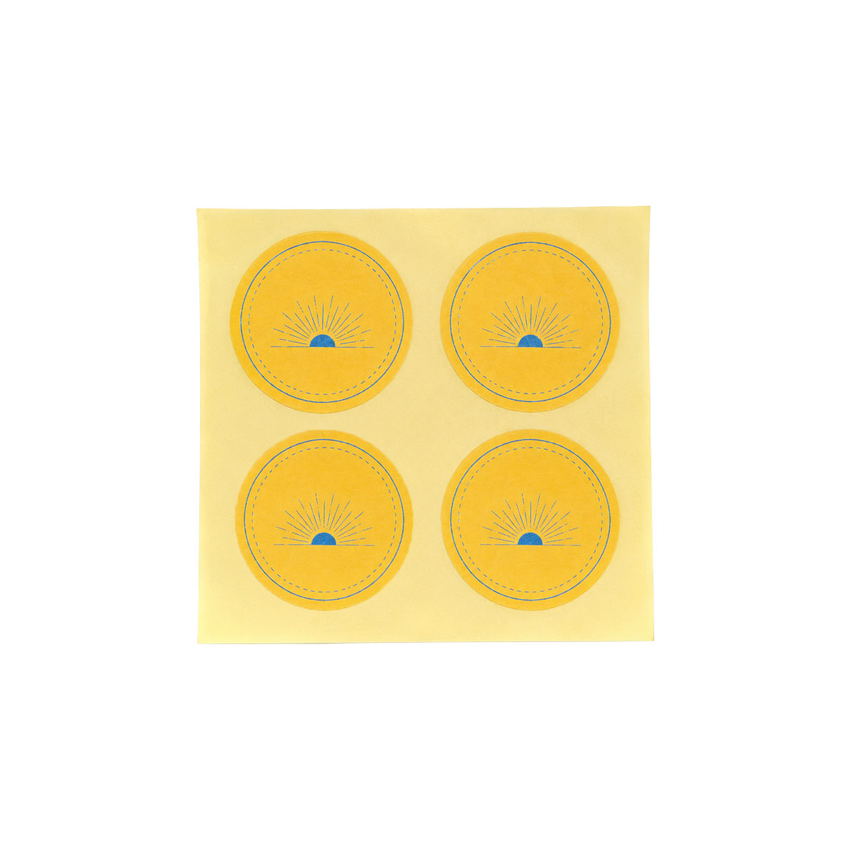 Etiquetas-redondas-45-cm-brancas-amarelas-380400000002.jpg Etiqueta Impressa Papel Branco Meio Brilho Redonda 4,5cm Coleção Verão Amarelo Pack 24 unidades – Norpack - Image 1