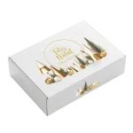 Caixa Presente/Cabaz Branca NATAL "Floresta Pinheiros Dourados" - Várias Medidas Disponíveis – Norpack