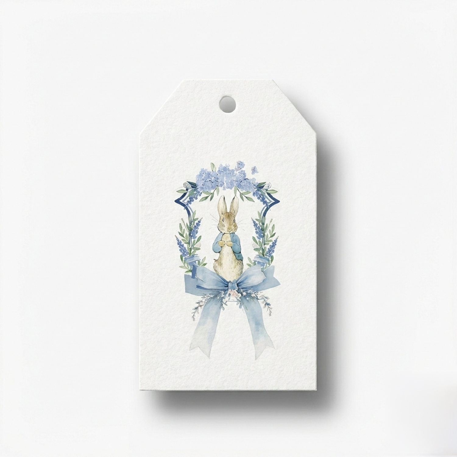 Imagem_1-220500000008.jpg Etiquetas de Presente Páscoa com uma Moldura Floral e Coelho - Pack 48unid – Norpack - Image 1