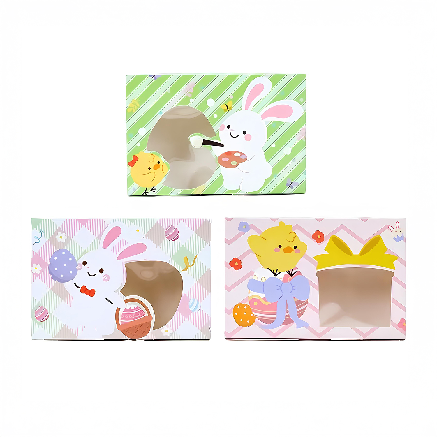 Imagem_1-220500000015.jpg Caixa Presente de Doces Páscoa Ovos Coelho da Páscoa com Janela 15x10x4,7cm - Pack 6unid – Norpack - Image 1