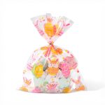 Saco Plástico c/ Fita Páscoa Transparente Rosa e Amarelo 30x40cm - Pack 30unid – Norpack