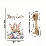 Etiquetas de Presente Páscoa com 2 Coelhos e Ovos da Páscoa na Relva- Pack 48unid – Norpack - Image 2