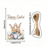 Etiquetas de Presente Páscoa com 2 Coelhos e Ovos da Páscoa na Relva- Pack 48unid – Norpack - Image 6
