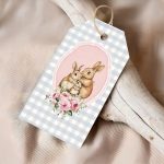Etiquetas de Presente Páscoa com Moldura com Coelhos e Ramos- Pack 48unid – Norpack - Image 2