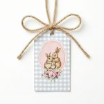 Etiquetas de Presente Páscoa com Moldura com Coelhos e Ramos- Pack 48unid – Norpack