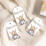 Etiquetas de Presente Páscoa com 2 Coelhos e Ovos da Páscoa na Relva- Pack 48unid – Norpack - Image 4