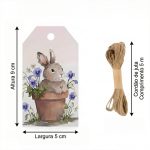 Etiquetas de Presente Páscoa com Coelho Fofo em Pote - Pack 48unid – Norpack - Image 2