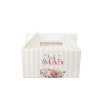 Caixa Cartão Lunch Box Branca 18x12x9cm Dia da Mãe Riscas Rosa – Norpack - Image 2
