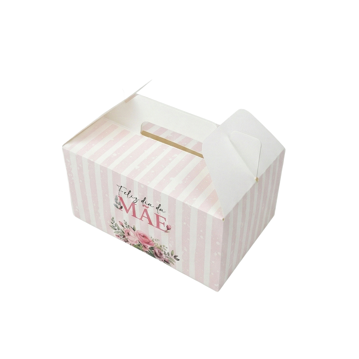 LunchBox-2-2.png Caixa Cartão Lunch Box Branca 18x12x9cm Dia da Mãe Riscas Rosa – Norpack - Image 1