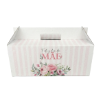 Caixa Cartão Lunch Box Branca 32x21,5x12,5cm Dia da Mãe Riscas Rosa – Norpack - Image 2