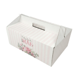 Caixa Cartão Lunch Box Branca 32x21,5x12,5cm Dia da Mãe Riscas Rosa – Norpack - Image 3
