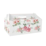 Caixa Cartão Lunch Box Branca 32x21,5x12,5cm Dia da Mãe - Flores – Norpack - Image 3