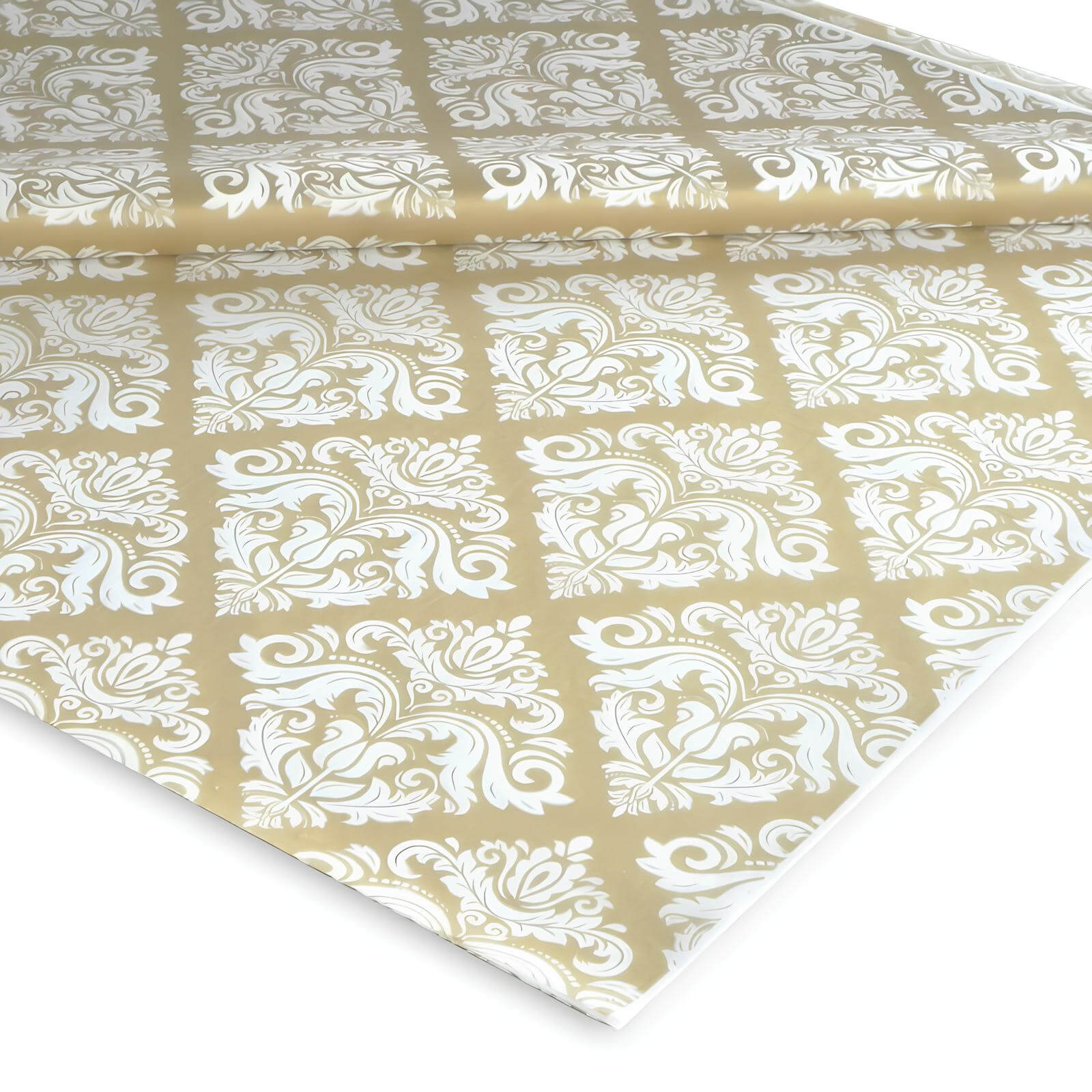 PAPEL-SEDA-VINTAGE-ORO-2-1-1.jpg Papel Seda c/impressão Vintage Ouro 62x86cm - Pack 20Fls – Norpack - Image 1