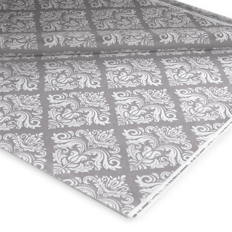 PAPEL-SEDA-VINTAGE-PLATA-2-1.jpg Papel Seda c/Impressão Vintage Prata 62x86cm - Pack 20Fls – Norpack - Image 1