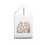 Caixa Cartão Branca Ovo c/ janela 12x12x15,5cm 250grs. Páscoa Família Coelhos – Norpack - Image 2