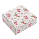 Caixa Presente/Cabaz Branca 20x20x7cm NATAL "Padrão Coelhos e Meias" – Norpack - Image 3