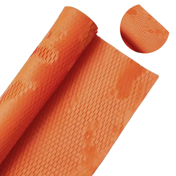 Paperstrips-1.png Rolo Papel Laranja Perfurado Extensivel ES Paperstrips "Favo de Mel" 50cmx9mtrs – Norpack - Image 1