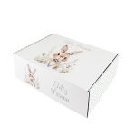 Caixa Cartão Branca 37x27x12cm Páscoa Coelho c/ Laço – Norpack