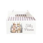 Caixa Cartão Lunch Box Branca 18x12x9cm Páscoa Família Coelhos – Norpack - Image 2