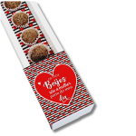 Caixa Cartolina Branca c/ Tampa PVC p/ 1 Rosa + 6 Brigadeiros Corações – Norpack - Image 2