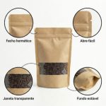 Saco Kraft Stand-Up Doypack com Janela e Fecho Zip Hermético – Embalagem Ecológica – Norpack - Image 7
