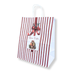 Saco Papel Branco / Kraft 26x14x32cm “Presente de Natal” – Norpack - Image 2