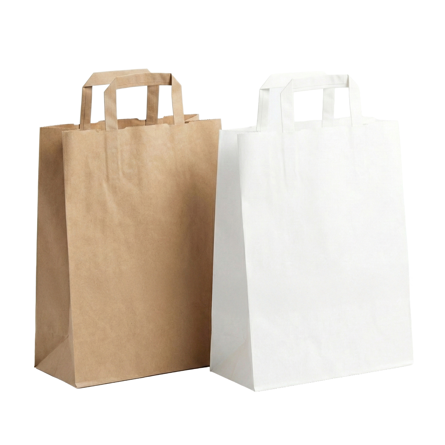 Saco-Papel-Kraft-e-Branco-c-Asa-Plana.jpg Saco Papel Kraft / Branco c/Asa Plana - Várias Medidas Disponíveis – Norpack - Image 1