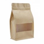 Saco Kraft Stand-Up Box com Janela e Fecho Zip – Fundo Retangular de Alta Estabilidade – Norpack