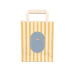 Saco Papel Branco Asa Plana 18x8x24cm Coleção Verão Riscas Azuis e Amarelas – Norpack - Image 2