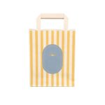 Saco Papel Branco Asa Plana 18x8x24cm Coleção Verão Riscas Azuis e Amarelas – Norpack - Image 5