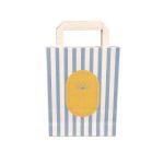 Saco Papel Branco Asa Plana 18x8x24cm Coleção Verão Riscas Azuis e Amarelas – Norpack - Image 3