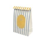 Saco Papel Branco Fundo Quadrado 14x8x24cm Coleção Verão Riscas Azuis e Amarelas – Norpack - Image 6