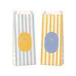 Saco Papel Pão S-005 Branco 14x5x31cm Coleção Verão Riscas Azuis e Amarelas – Norpack