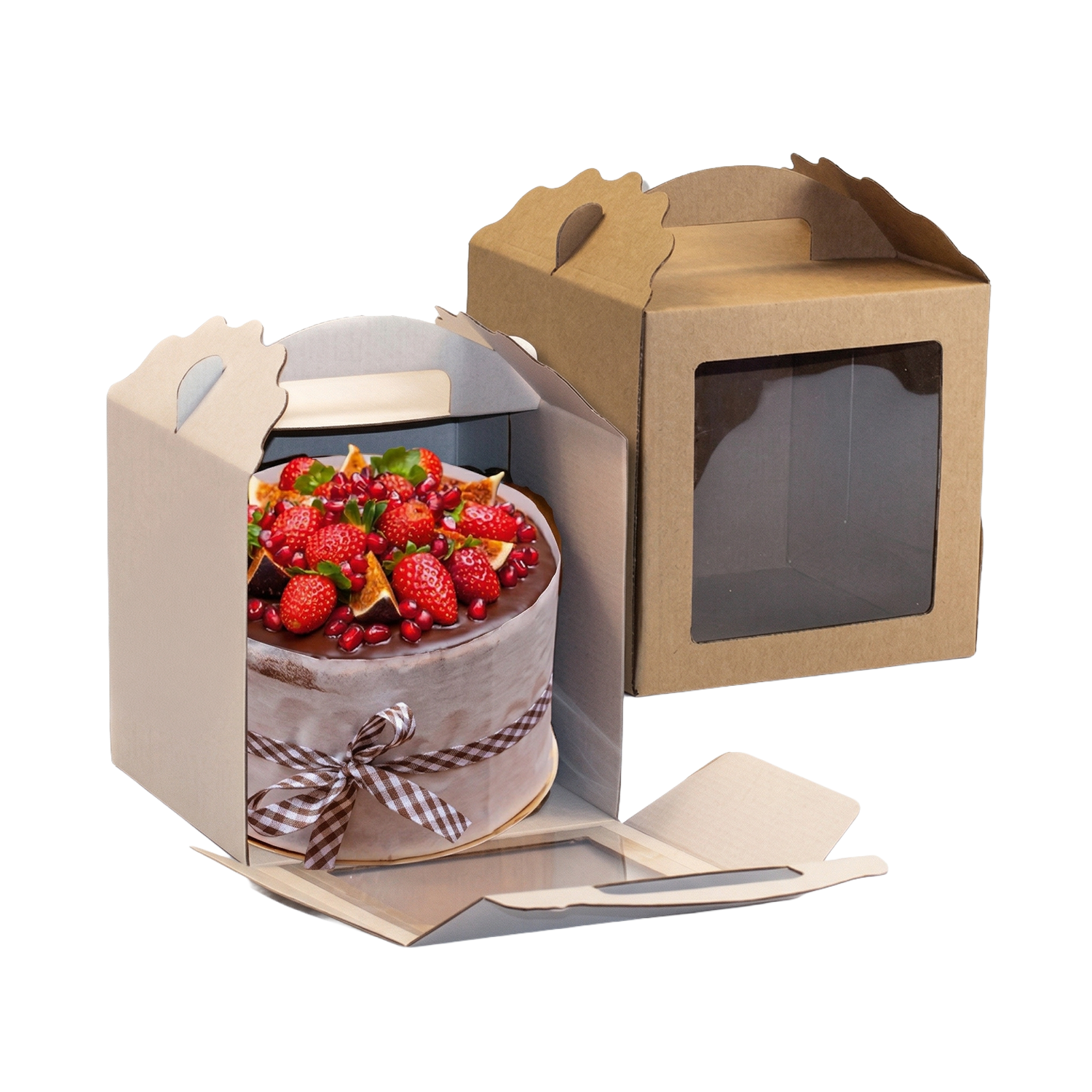 Sem-Titulo-dd1.png Caixa Cartão Micro Bolos/Pastelaria Branca ou kraft 18x18x18cm - Bolos Altos e Panetone – c/Pega c/ Janela Quadrada – Norpack - Image 1