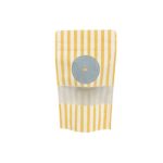 Saco Stand Up Fecho Zip Branco c/ janela 130x190mm Coleção Verão Riscas Azuis e Amarelas – Norpack - Image 5