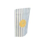 Saco Stand Up Fecho Zip Branco c/ janela 130x190mm Coleção Verão Riscas Azuis e Amarelas – Norpack - Image 6