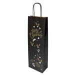 Saco Papel Preto 1 Garrafa Natal 14x8x40cm – Norpack