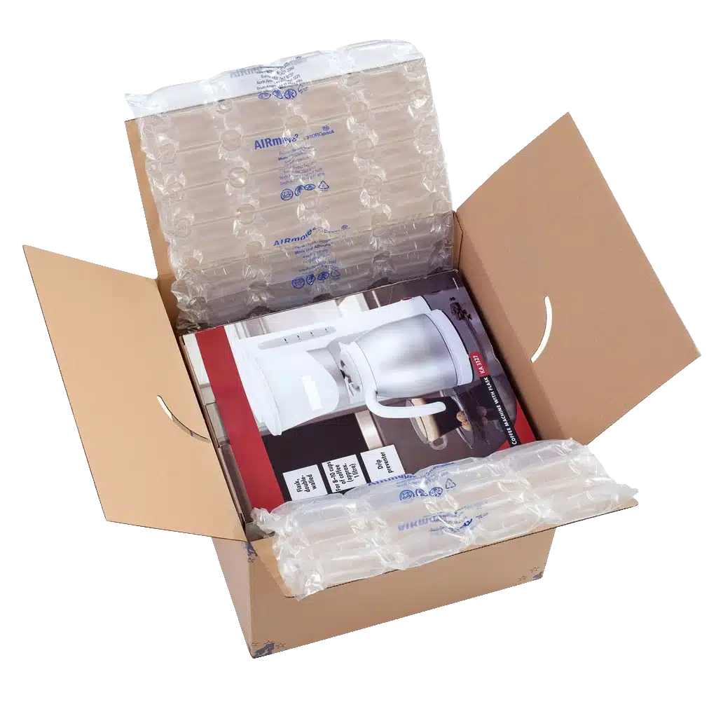 airmove2_cushion_embalsantos.webp Bobine de Plástico Almofada/Bolsa de ar CUSHION 25my 400mmx250mmx435mtrs para Máquina AIRmove®2 - O sistema de almofada de ar certo para pequenas e médias necessidades de embalagem! Ideal para Objetos Largos e Delicados! – Norpack - Image 1