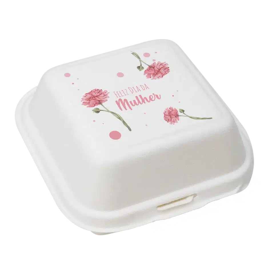 bento-cake-mulher_flores-2_embalsantos.webp Caixa Cana de Açucar Cor Natural Bento Cake 15x15x8cm DIA DA MULHER "Flores" – Norpack - Image 1