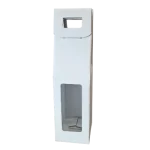 Caixa Cartão Branco 1 Garrafa c/Janela 9x9x40cm – Norpack - Image 3