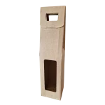 Caixa Cartão Kraft 1 Garrafa c/Janela 9x9x40cm – Norpack